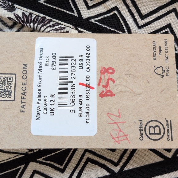 NWT Fat Face Maya Palace Scarf Maxi Dress 8 - Picture 15 of 16